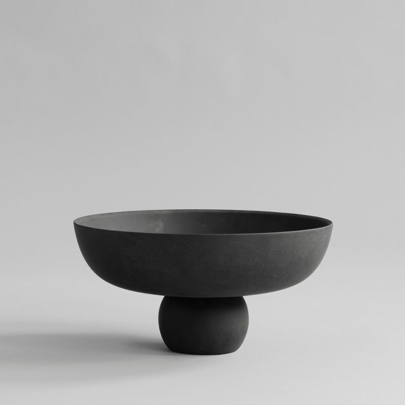 BABURU Medium Black Ceramic Bowl for Candle Sand