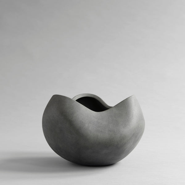 CURVE Dark Grey Ceramic Bowl for Candle Sand