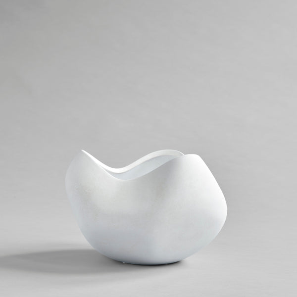 CURVE Bone White Ceramic Bowl for Candle Sand