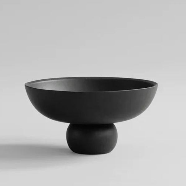 BABURU Medium Black Ceramic Bowl for Candle Sand by