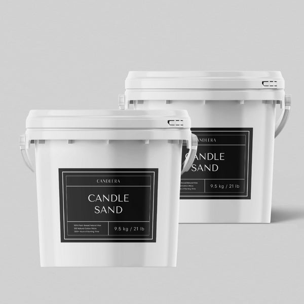 Two Buckets of Candle Sand 9.5kg/21 lb + 700 Wicks by Candlera®