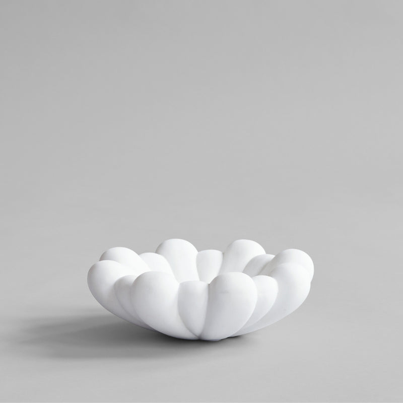Bloom White Ceramic Bowl for Candle Sand