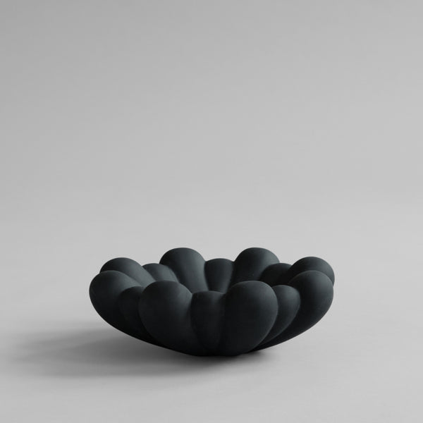 BLOOM Medium Black Ceramic Bowl for Candle Sand