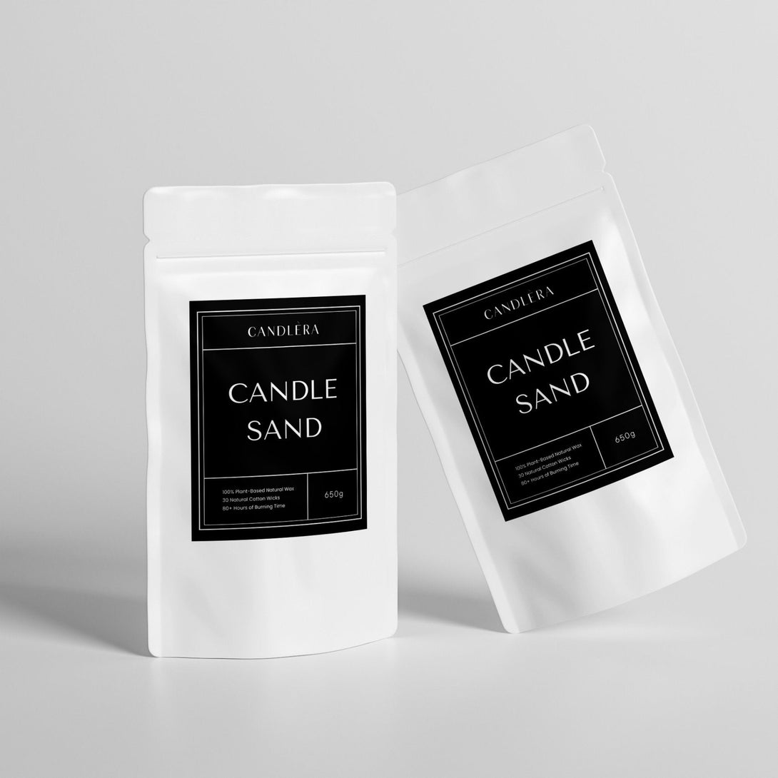 2-Pack Candle Sand Set, 1.3 kg/3 lb Total with 60 Wicks: Pearled White Wax Powder, Scent-Free Granulated Candle Wax, Bags for Pearl Candles