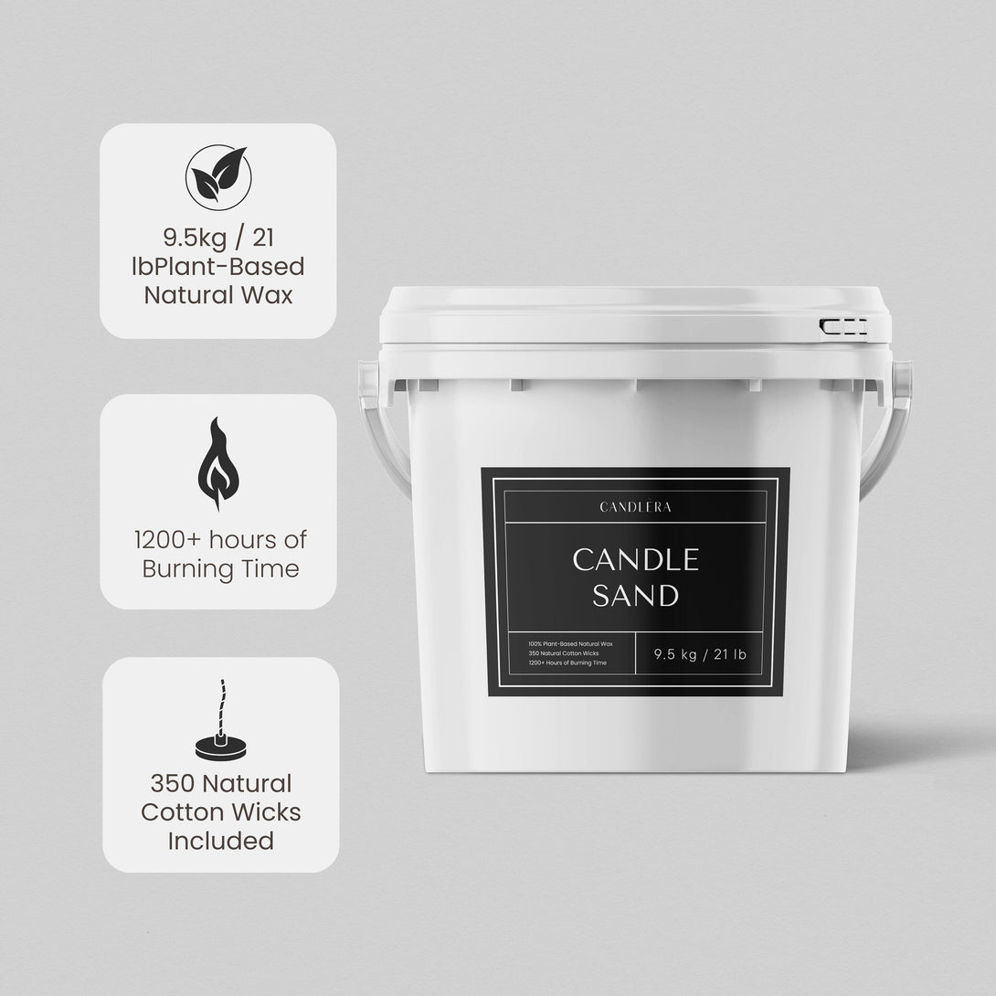 9.5kg/21 lb Candle Sand Bulk Bucket, 350 Wicks for Wedding Decor: Scent-Free Pearled White Wax, Granulated Candle Ideal for Event Planners